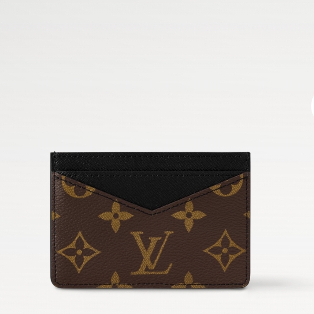 Brand New!!! Authenticated LOUIS VUITTON Card Holder CASE MONOGRAM Macassar